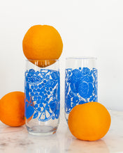 Load image into Gallery viewer, Vintage Libbey Textured Blue Drinking Glass Pair