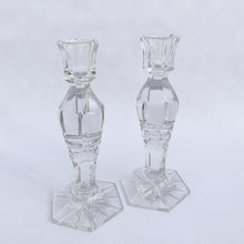 Load image into Gallery viewer, Glass Crystal Candlestick - Set of 2