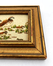 Load image into Gallery viewer, Framed 1970's Hand-Embroidered Quails