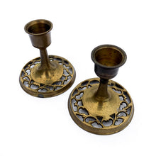 Load image into Gallery viewer, Brass Candlestick Flourish Detail - Pair