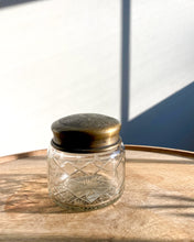 Load image into Gallery viewer, Glass Jar with Etched Brass Lid