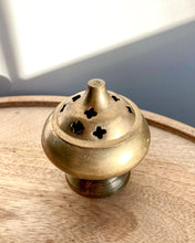 Load image into Gallery viewer, Lidded Brass Incense Holder