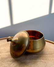 Load image into Gallery viewer, Lidded Brass Storage Container