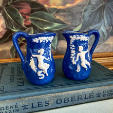 Load image into Gallery viewer, Blue and White Mini Creamer Pitchers - Set of 2