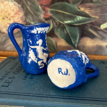 Load image into Gallery viewer, Blue and White Mini Creamer Pitchers - Set of 2