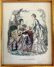 Load image into Gallery viewer, Framed Le Mode Illustree Vintage Prints - Set of 2