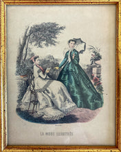 Load image into Gallery viewer, Framed Le Mode Illustree Vintage Prints - Set of 2