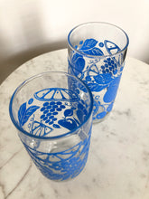 Load image into Gallery viewer, Vintage Libbey Textured Blue Drinking Glass Pair