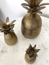 Load image into Gallery viewer, Solid Brass Lidded Pineapple Trio