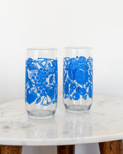 Load image into Gallery viewer, Vintage Libbey Textured Blue Drinking Glass Pair
