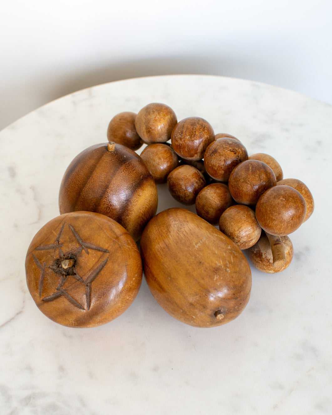 4-Piece Wooden Fruit Bundle - Brown