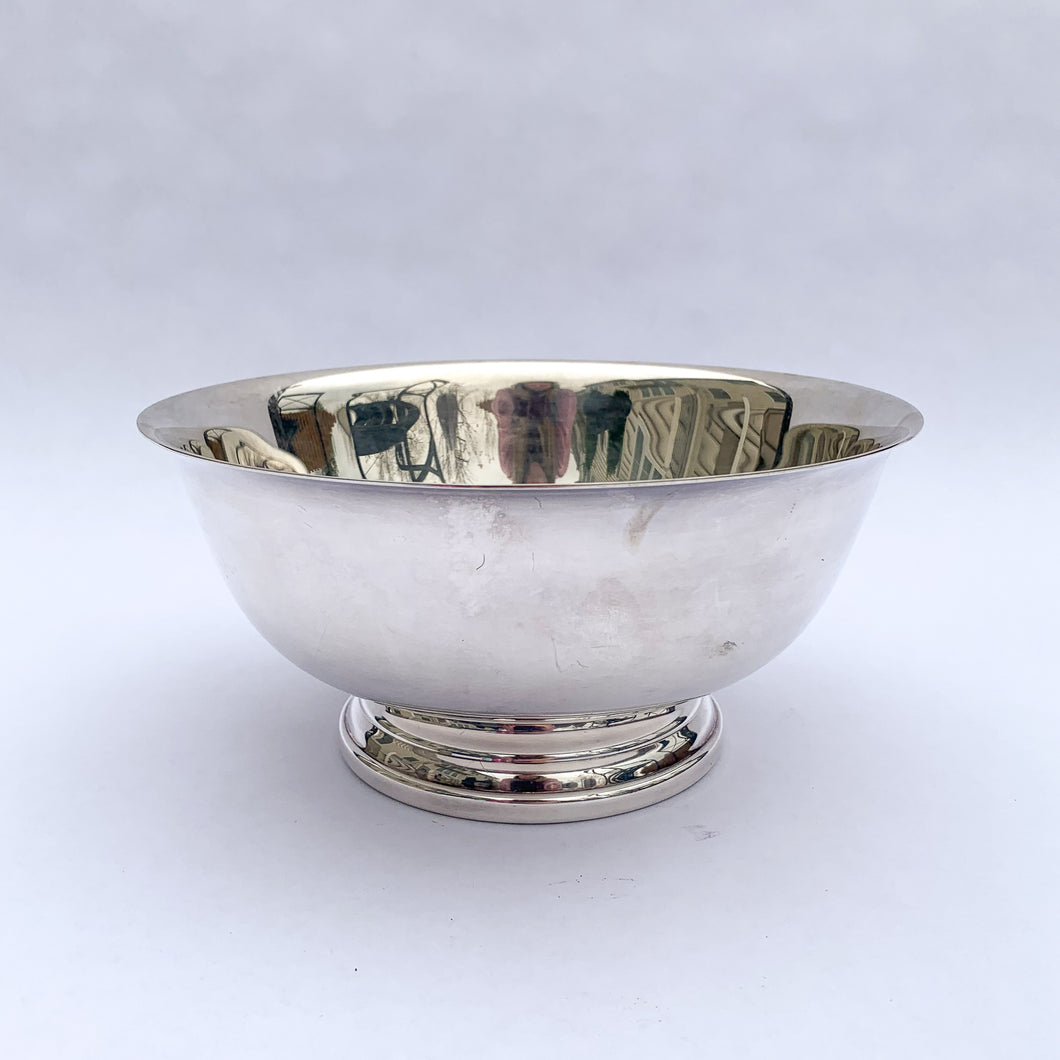 Vintage Woodward Lothrop Silver-Plated Footed Bowl - Medium