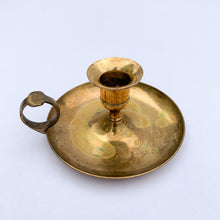 Load image into Gallery viewer, Solid Shiny Brass Candlestick with Finger Hoop

