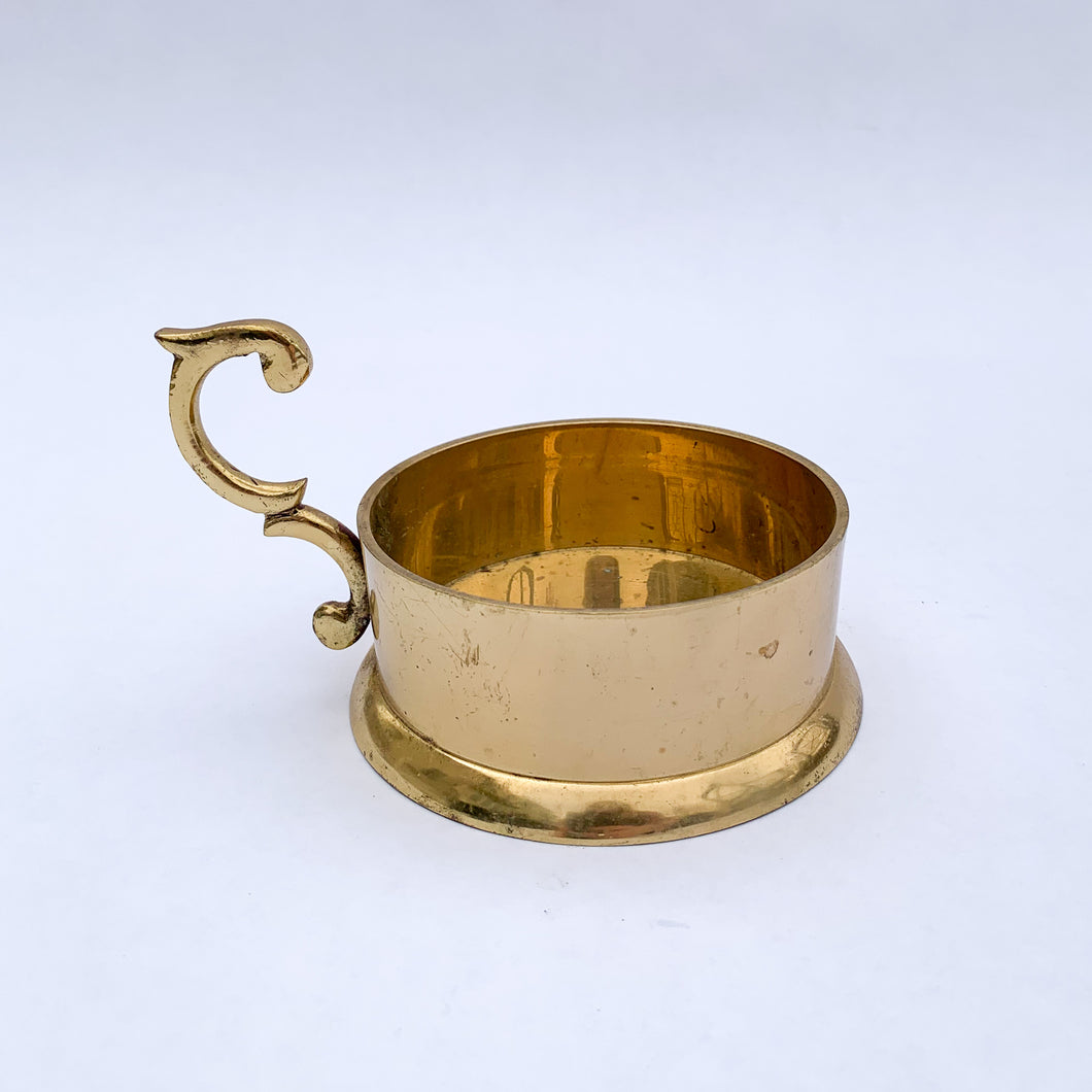 Solid Brass Pillar Candle Holder with Finger Loop