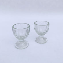 Load image into Gallery viewer, Ribbed Glass Dominion Glass Company Egg Cup - Set of 2
