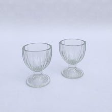 Load image into Gallery viewer, Ribbed Glass Dominion Glass Company Egg Cup - Set of 2
