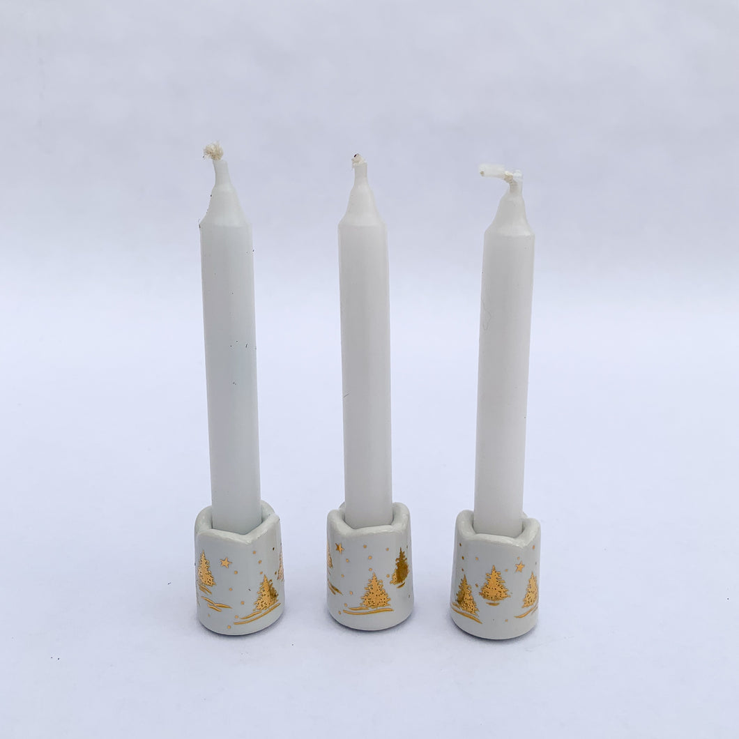 Mini Porcelain Christmas Tree Candle - Trio