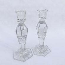 Load image into Gallery viewer, Glass Crystal Candlestick - Set of 2
