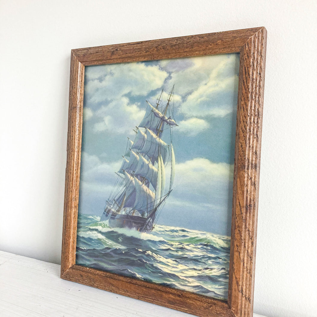 Framed Whimsical Ship Print