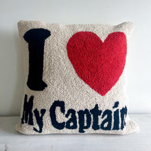 Load image into Gallery viewer, I Love My Captain Hooked Wool Pillow Cover
