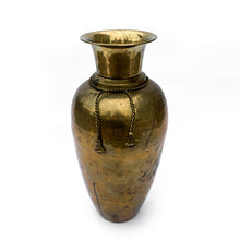 Load image into Gallery viewer, Large Solid Hammered Brass Vase - Rope Detail
