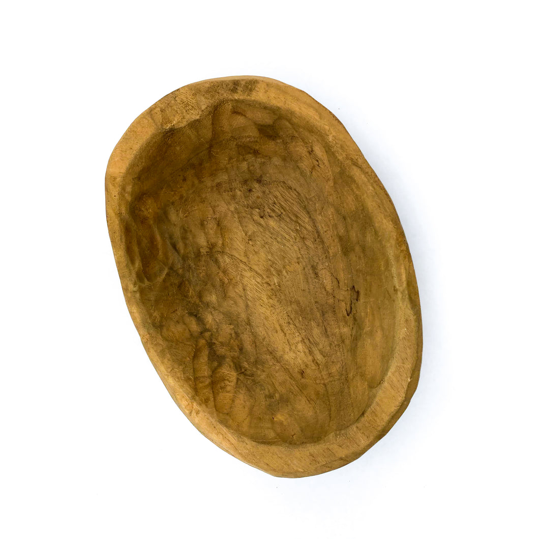 Carved Wooden Dough Bowl / Tray