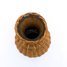 Load image into Gallery viewer, Large Vintage Wicker / Glass Vase - Weighted

