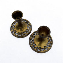 Load image into Gallery viewer, Brass Candlestick Flourish Detail - Pair
