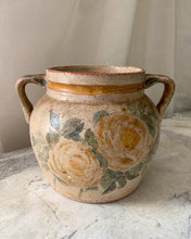Load image into Gallery viewer, Vintage Handpainted Floral Crock Vessel
