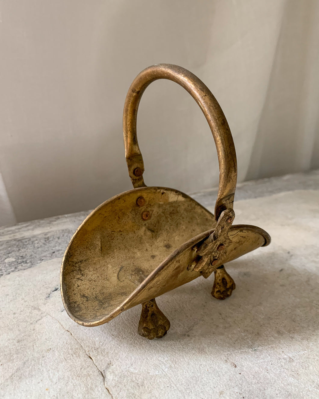 Vintage Miniature Brass Log Holder