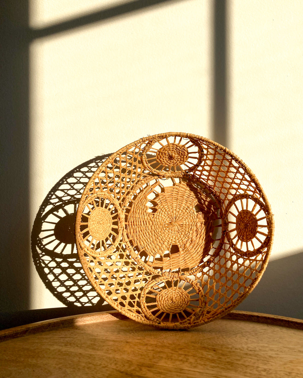 Handwoven Raffia Lace Basket