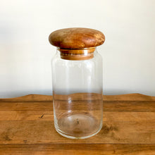 Load image into Gallery viewer, Glass Storage Jar with Teak Lid
