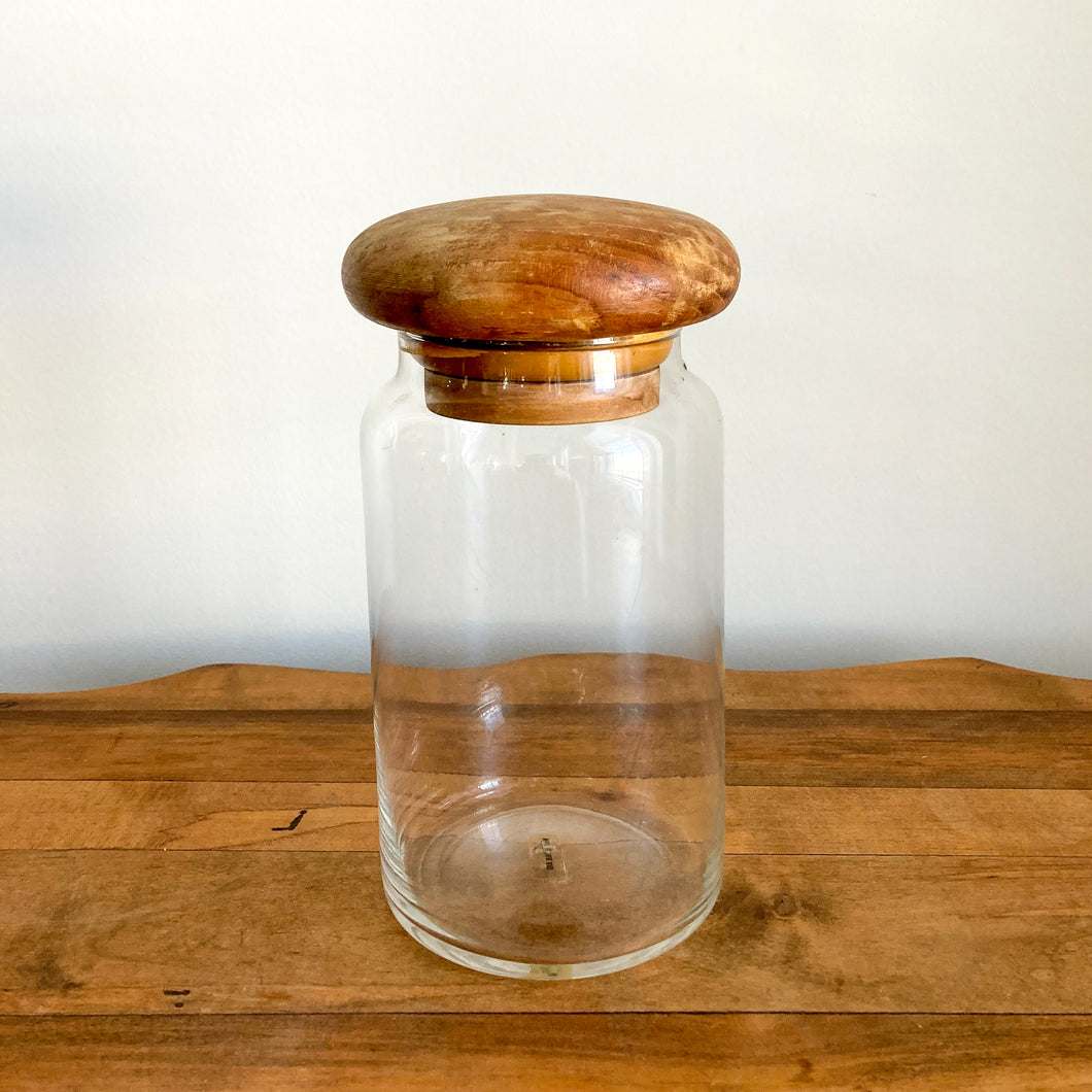 Glass Storage Jar with Teak Lid