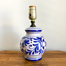 Load image into Gallery viewer, Blue and White Ceramic Small Counter Lamp
