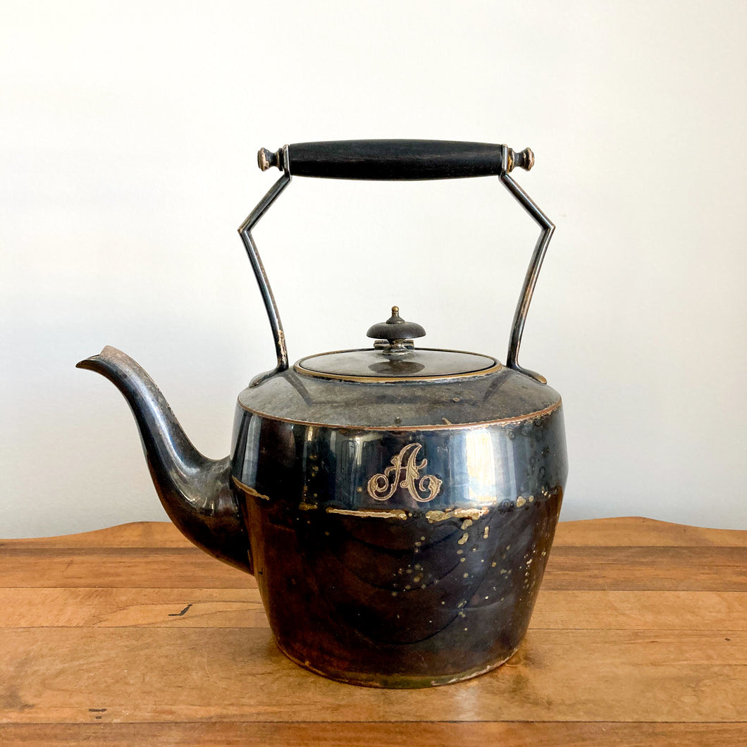 Antique Silver Plated Tea Kettle