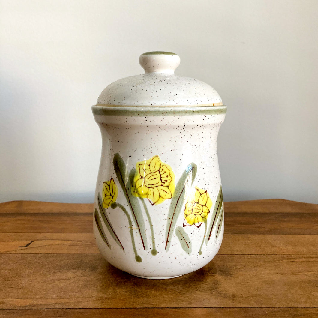 Millefleur Floral Stoneware Jar with Lid