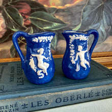 Load image into Gallery viewer, Blue and White Mini Creamer Pitchers - Set of 2
