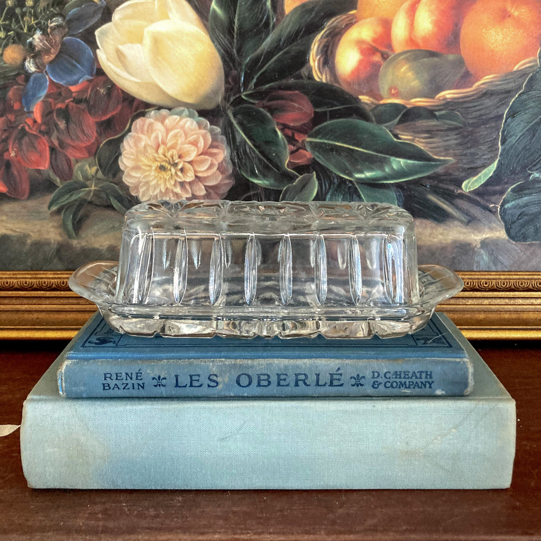 Covered Crystal Butter Dish