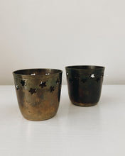 Load image into Gallery viewer, Brass Cutout Votives - Set of 2
