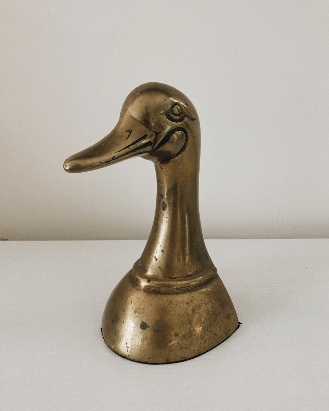 Solid Brass Duck Bookend / Statue